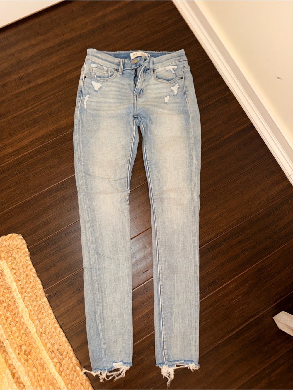 BKE Light Blue Distressed Skinny Jeans